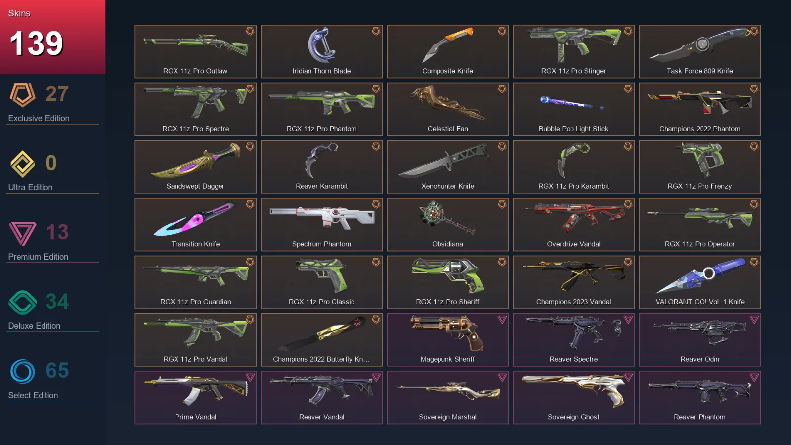 AP | Lv226 | Unranked | 139 Skin | 26 Agent | 117 Buddy