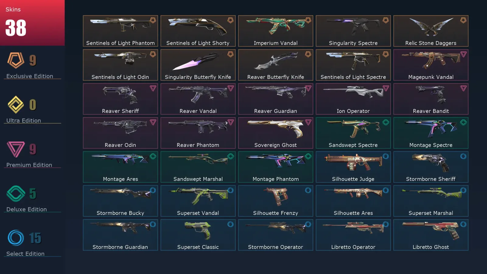 [Valorant] | EU | Level 39 | 14 Agents | 38 Skins — Valorant account