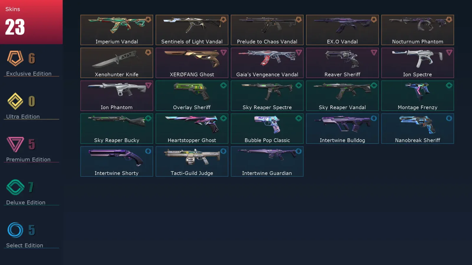 [Valorant] | EU | Level 129 | Silver 2 | 29 Agents | 23 Skins