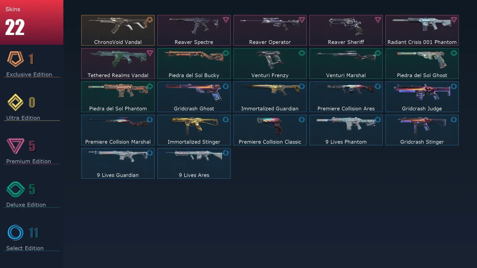 [Valorant] | EU | Level 31 | Silver 1 | 8 Agents | 22 Skins — Silver Valorant