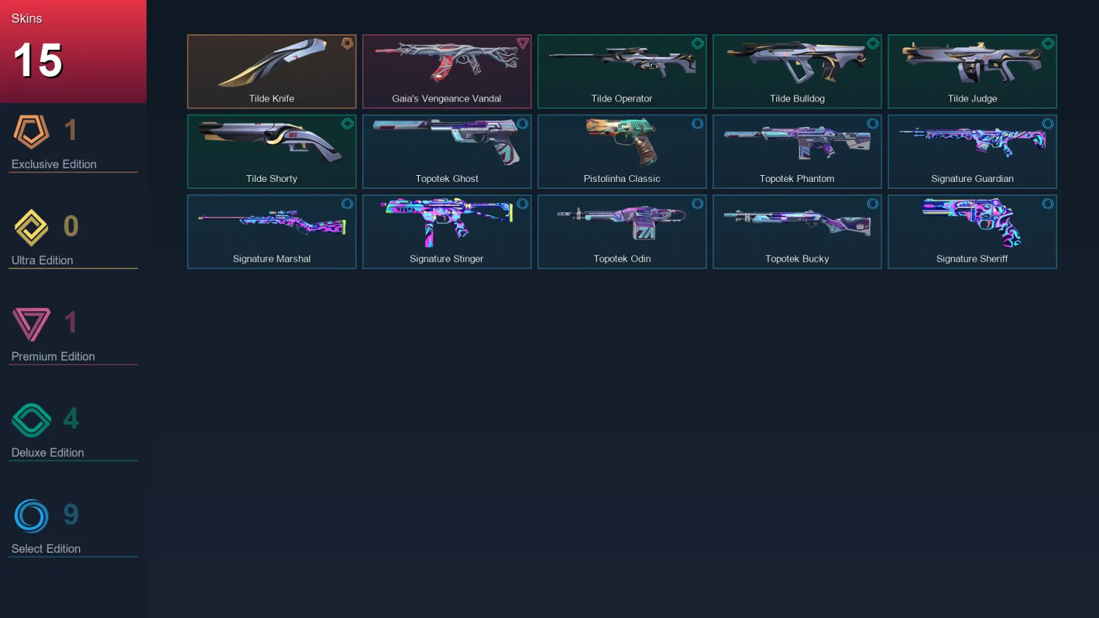 EU | Lv37 | Unranked | 15 Skin | 9 Agent | 14 Buddy