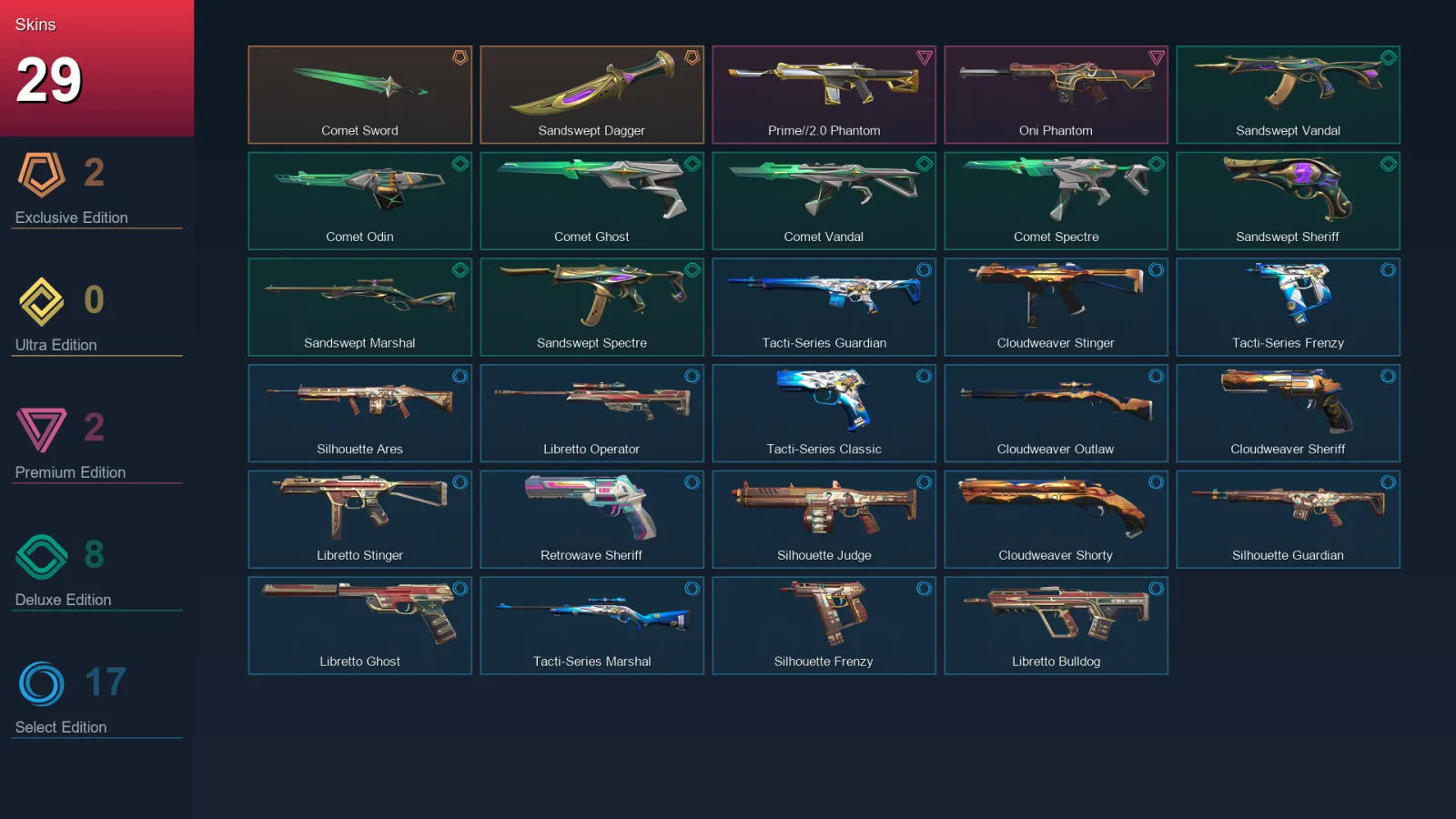 AP | Lv89 | Unranked | 29 Skin | 23 Agent | 40 Buddy