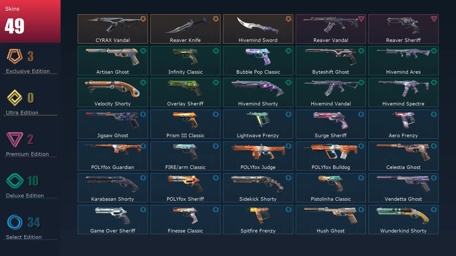 [Valorant] | EU | Level 440 | 28 Agents | 49 Skins