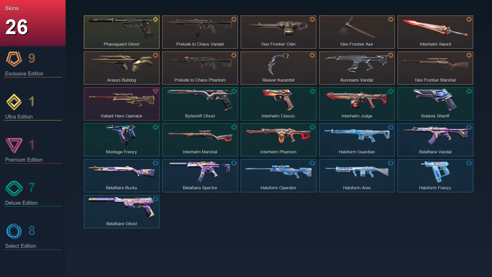 EU | Lv80 | Unranked | 26 Skin | 19 Agent | 36 Buddy