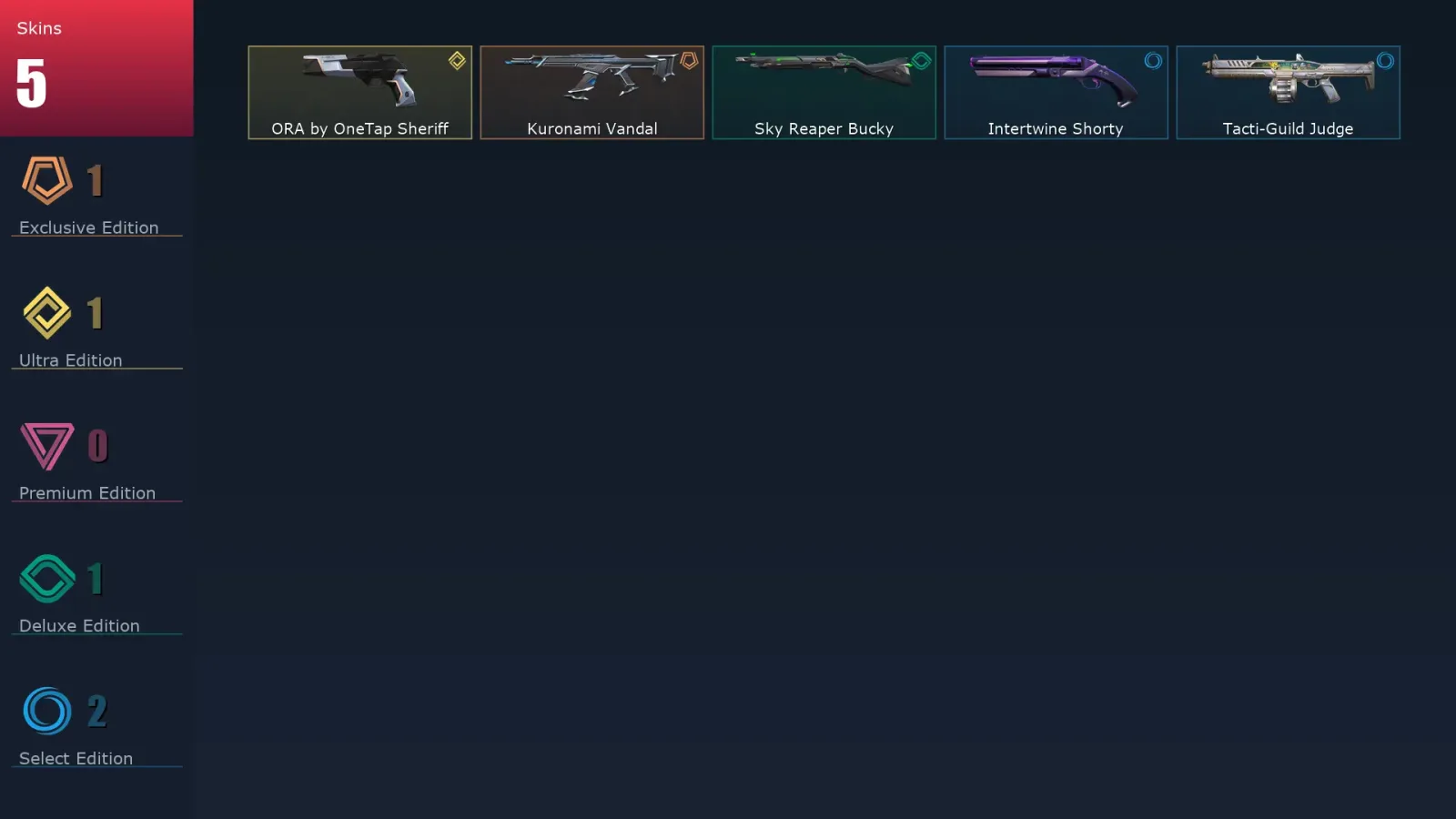 [Valorant] | EU | Level 5 | 6 Agents | 5 Skins