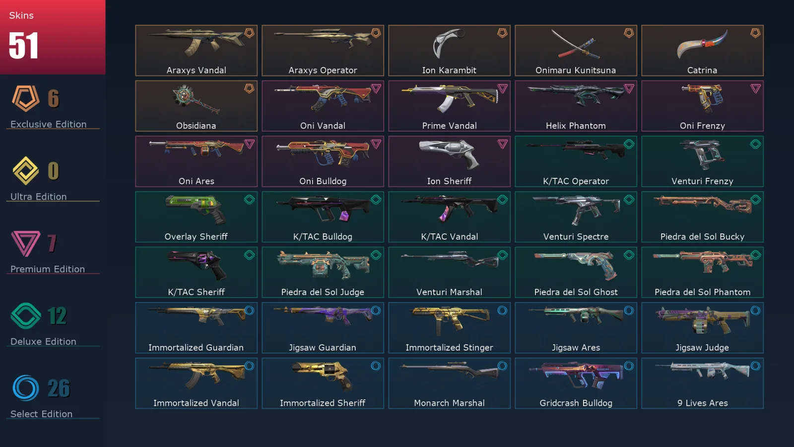 [Valorant] | EU | Level 150 | 27 Agents | 51 Skins