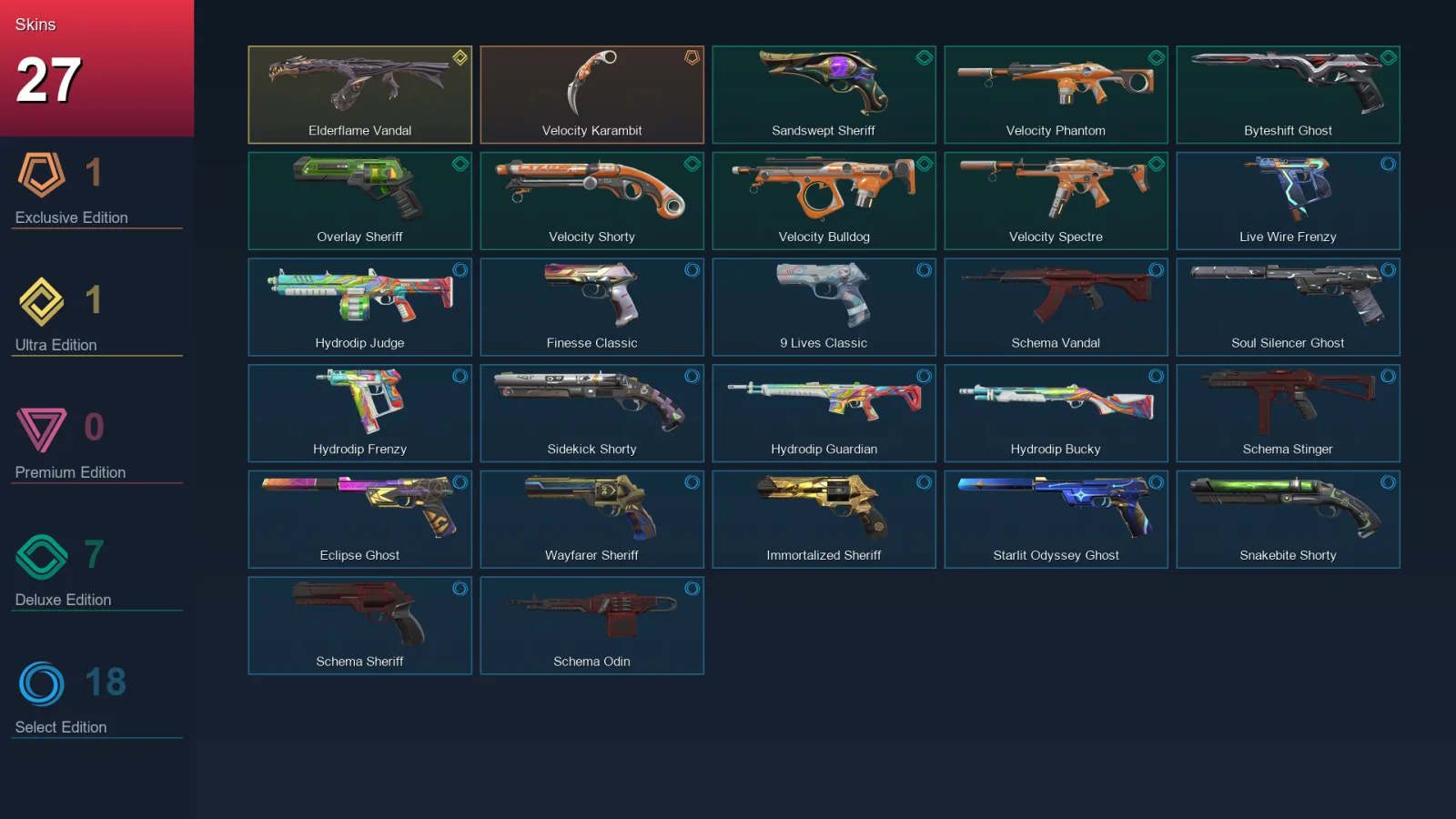 AP | Lv267 | Unranked | 27 Skin | 27 Agent | 106 Buddy — Valorant account