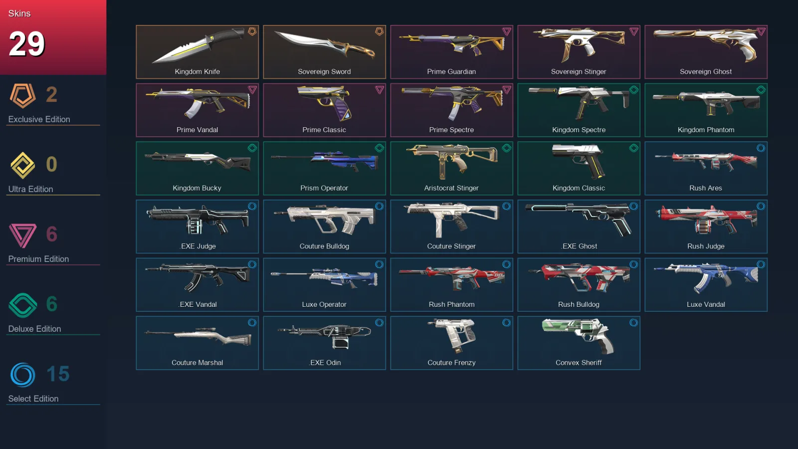 AP | Lv22 | Unranked | 29 Skin | 12 Agent | 20 Buddy — Valorant account