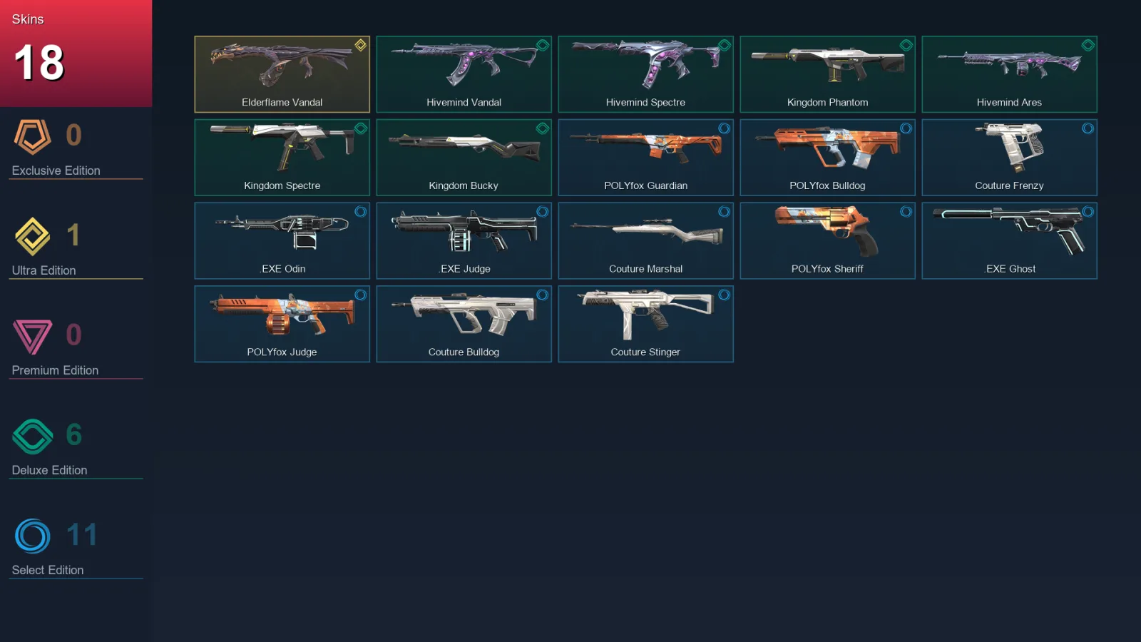 EU | Lv21 | Unranked | 18 Skin | 10 Agent | 21 Buddy — Valorant account