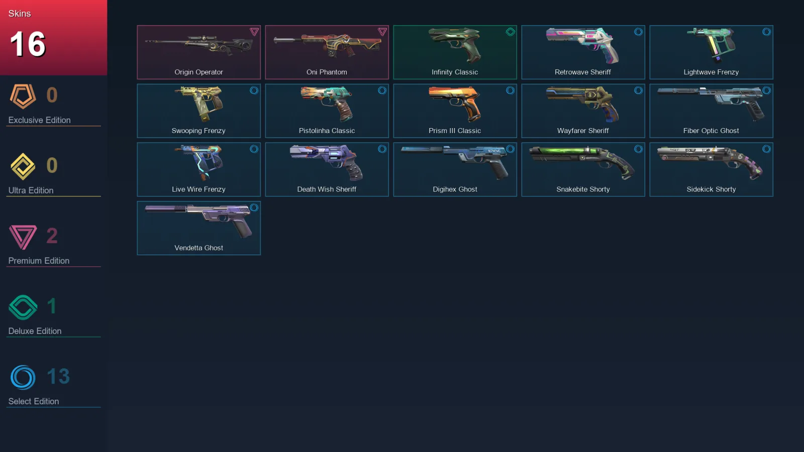 AP | Lv249 | Unranked | 16 Skin | 25 Agent | 81 Buddy