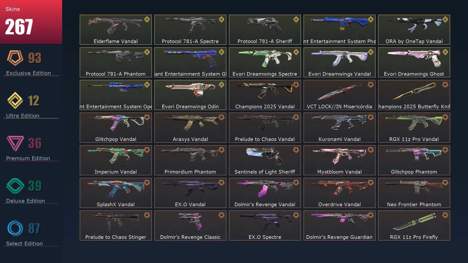 [Valorant] | EU | Level 226 | 29 Agents | 267 Skins — Valorant account