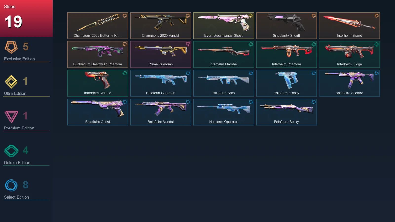 AP | Lv30 | Unranked | 19 Skin | 12 Agent | 16 Buddy