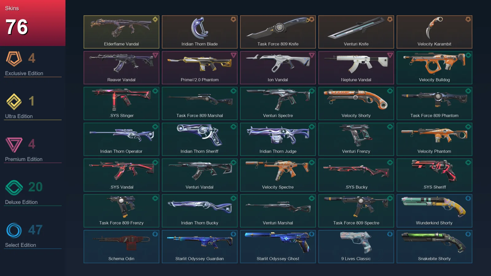 LA | Lv154 | Unranked | 76 Skin | 25 Agent | 88 Buddy — Valorant account