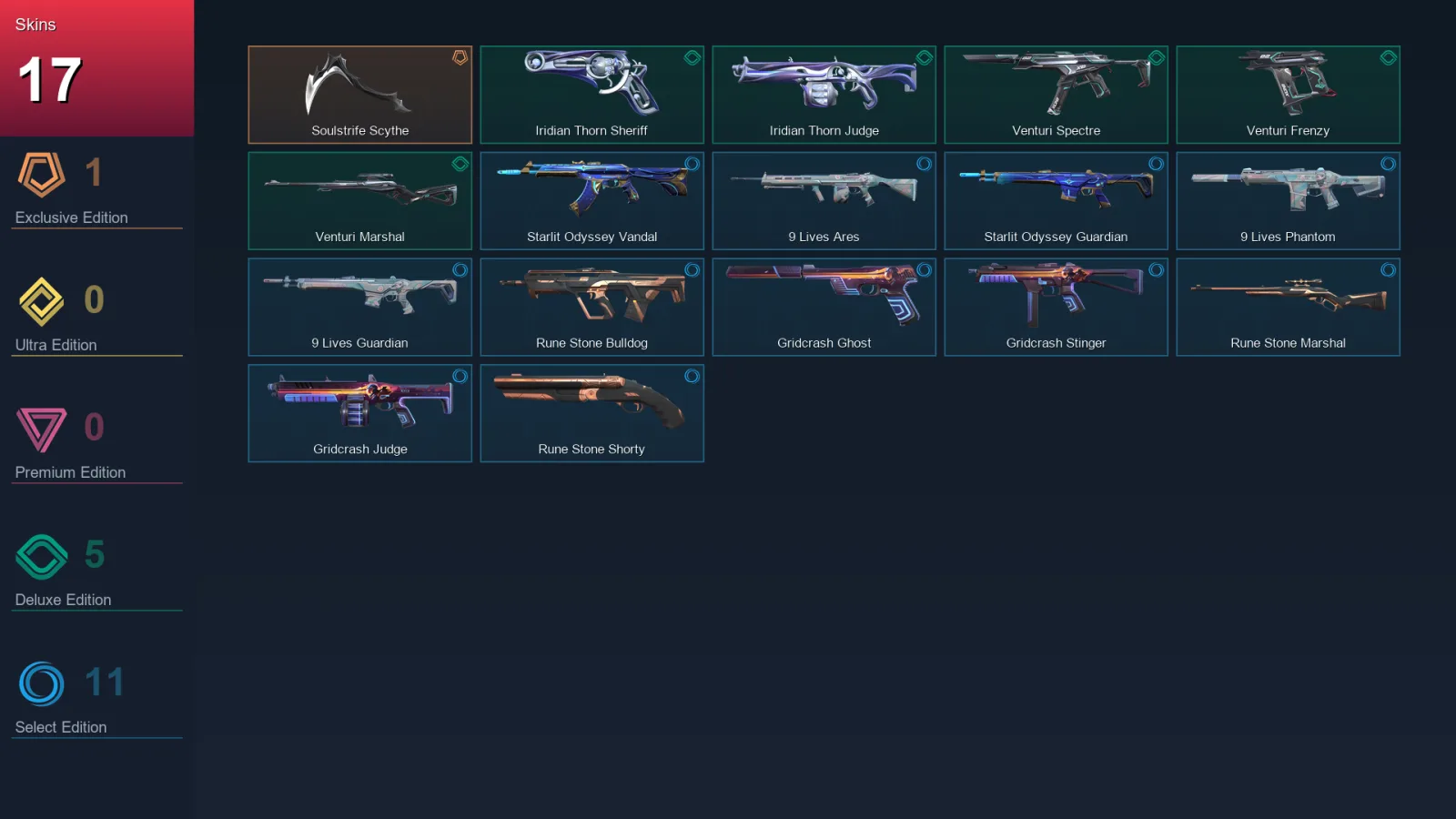 EU | Lv44 | Unranked | 17 Skin | 16 Agent | 20 Buddy
