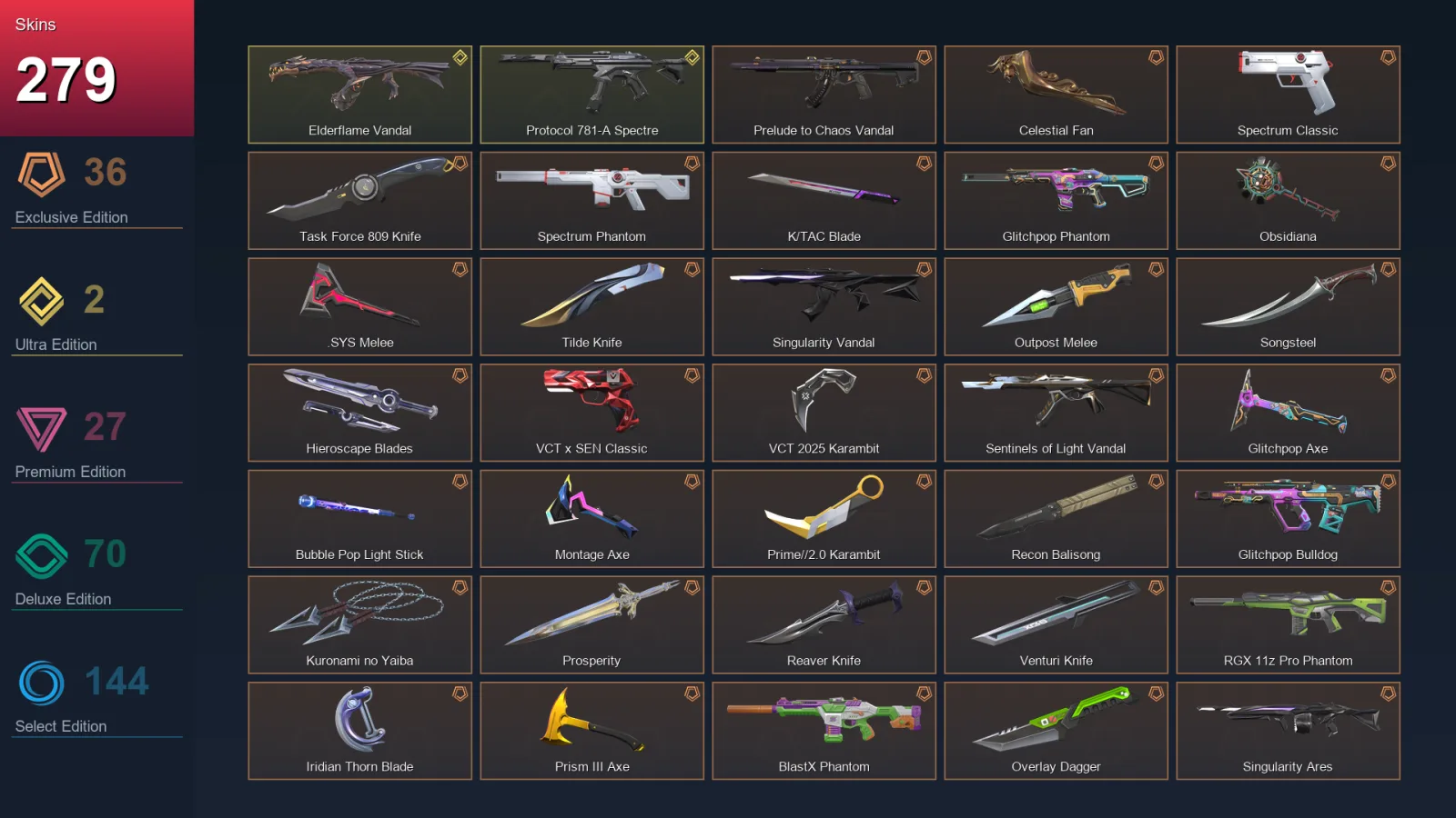 NA | Lv389 | Unranked | 279 Skin | 29 Agent | 243 Buddy