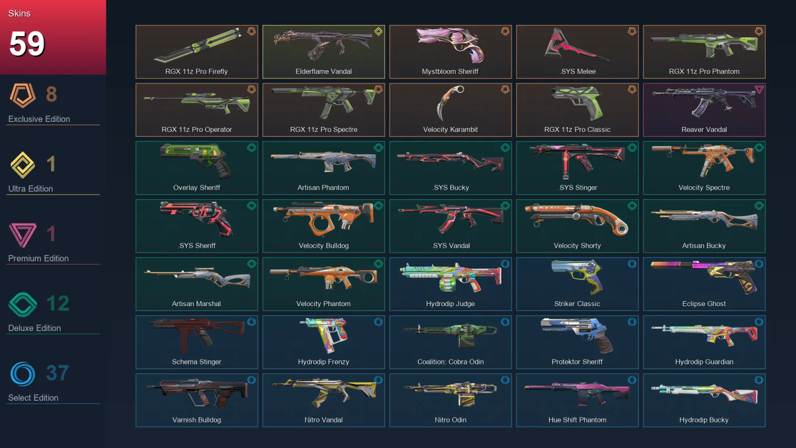 AP | Lv198 | Unranked | 59 Skin | 25 Agent | 95 Buddy — Valorant account