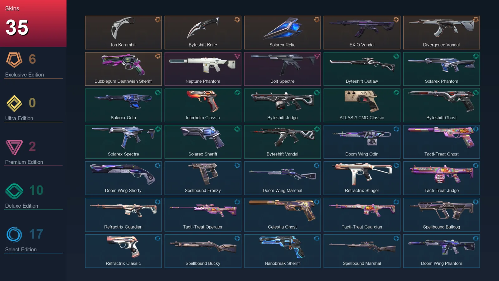 EU | Lv127 | Unranked | 35 Skin | 27 Agent | 49 Buddy