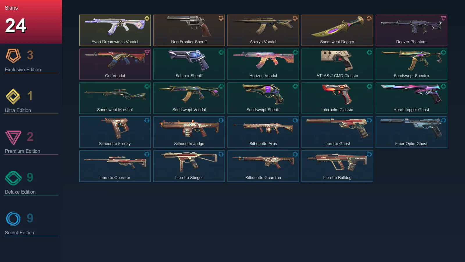 EU | Lv135 | Unranked | 24 Skin | 29 Agent | 56 Buddy