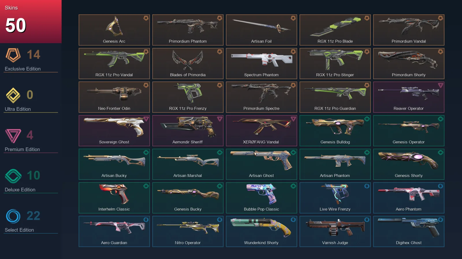 AP | Lv206 | Unranked | 50 Skin | 27 Agent | 72 Buddy