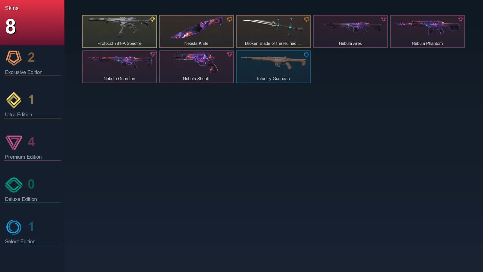 NA | Lv22 | Unranked | 8 Skin | 9 Agent | 13 Buddy