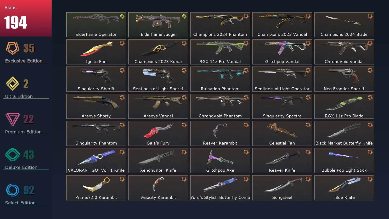 [Valorant] | EU | Level 257 | 29 Agents | 194 Skins — Valorant account