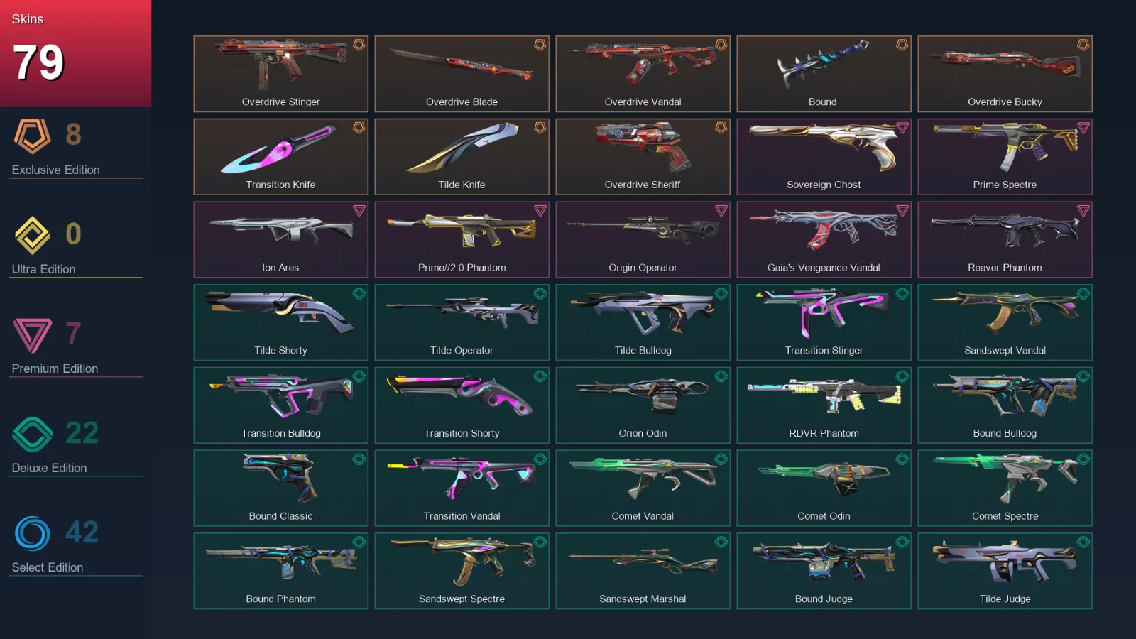 AP | Lv108 | Unranked | 79 Skin | 23 Agent | 74 Buddy — Valorant account