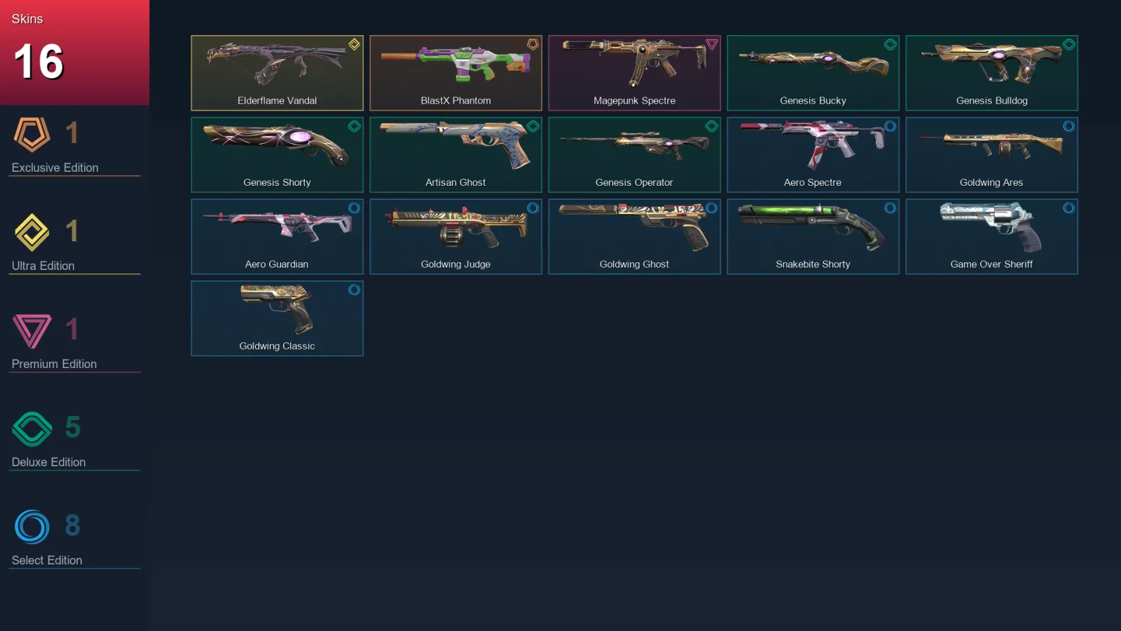 LA | Lv118 | Unranked | 16 Skin | 24 Agent | 54 Buddy