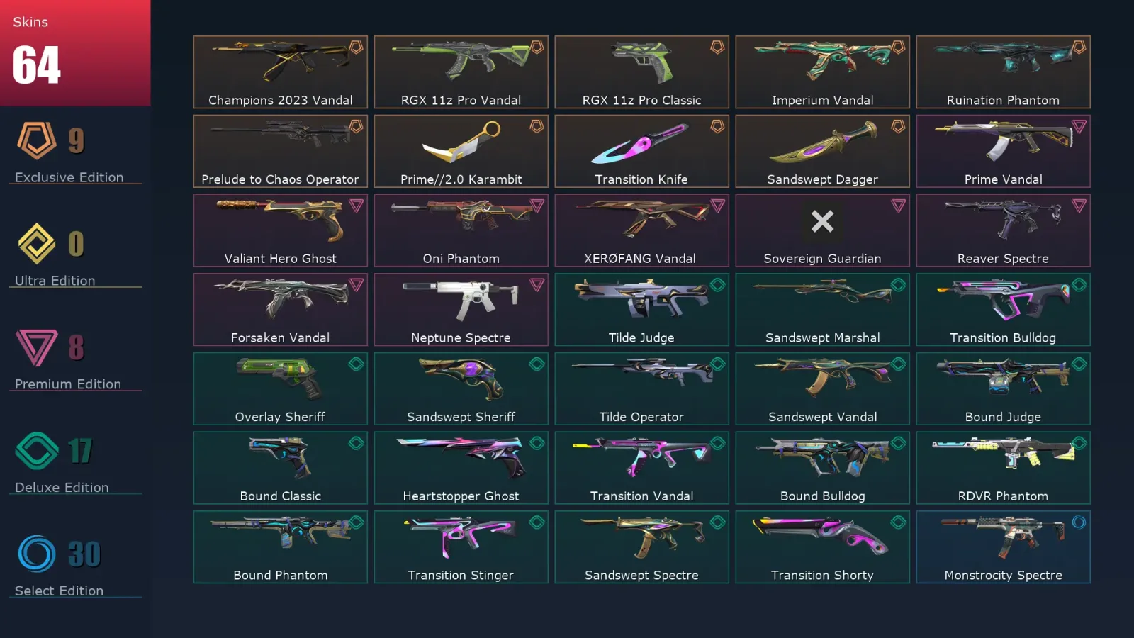 [Valorant] | EU | Level 207 | Ascendant 1 | 29 Agents | 64 Skins — Valorant account