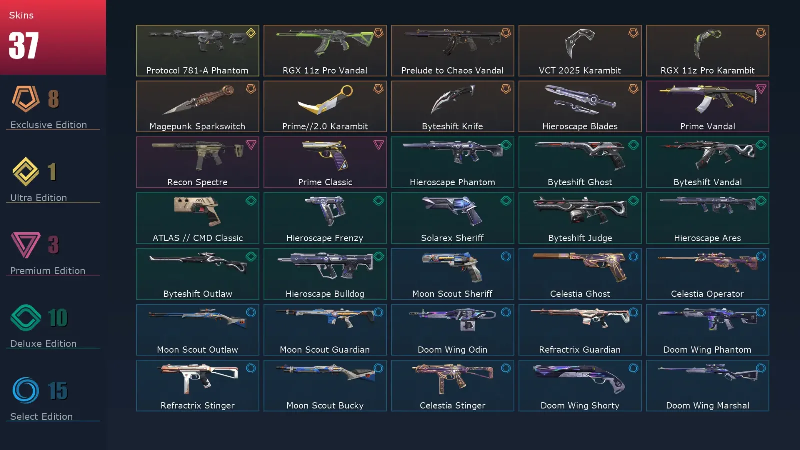 [Valorant] | EU | Level 116 | 28 Agents | 37 Skins — Valorant account