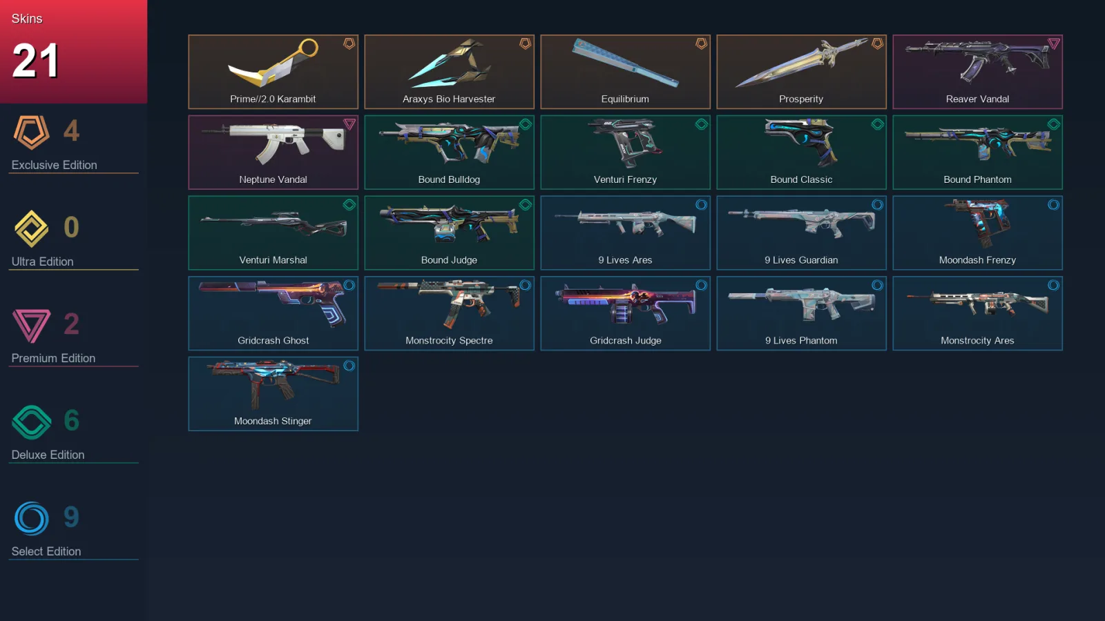 NA | Lv37 | Unranked | 21 Skin | 14 Agent | 20 Buddy