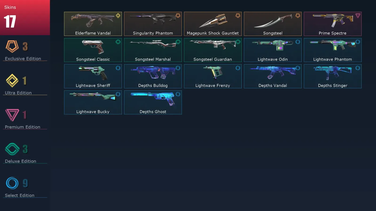 [Valorant] | EU | Level 48 | 12 Agents | 17 Skins