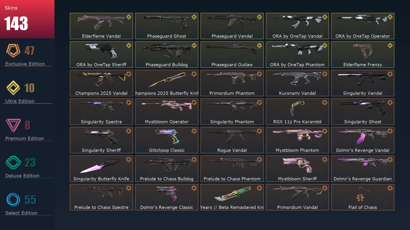 [Valorant] | EU | Level 139 | 29 Agents | 143 Skins