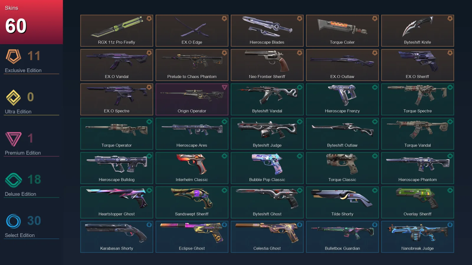 BR | Lv185 | Unranked | 60 Skin | 28 Agent | 101 Buddy