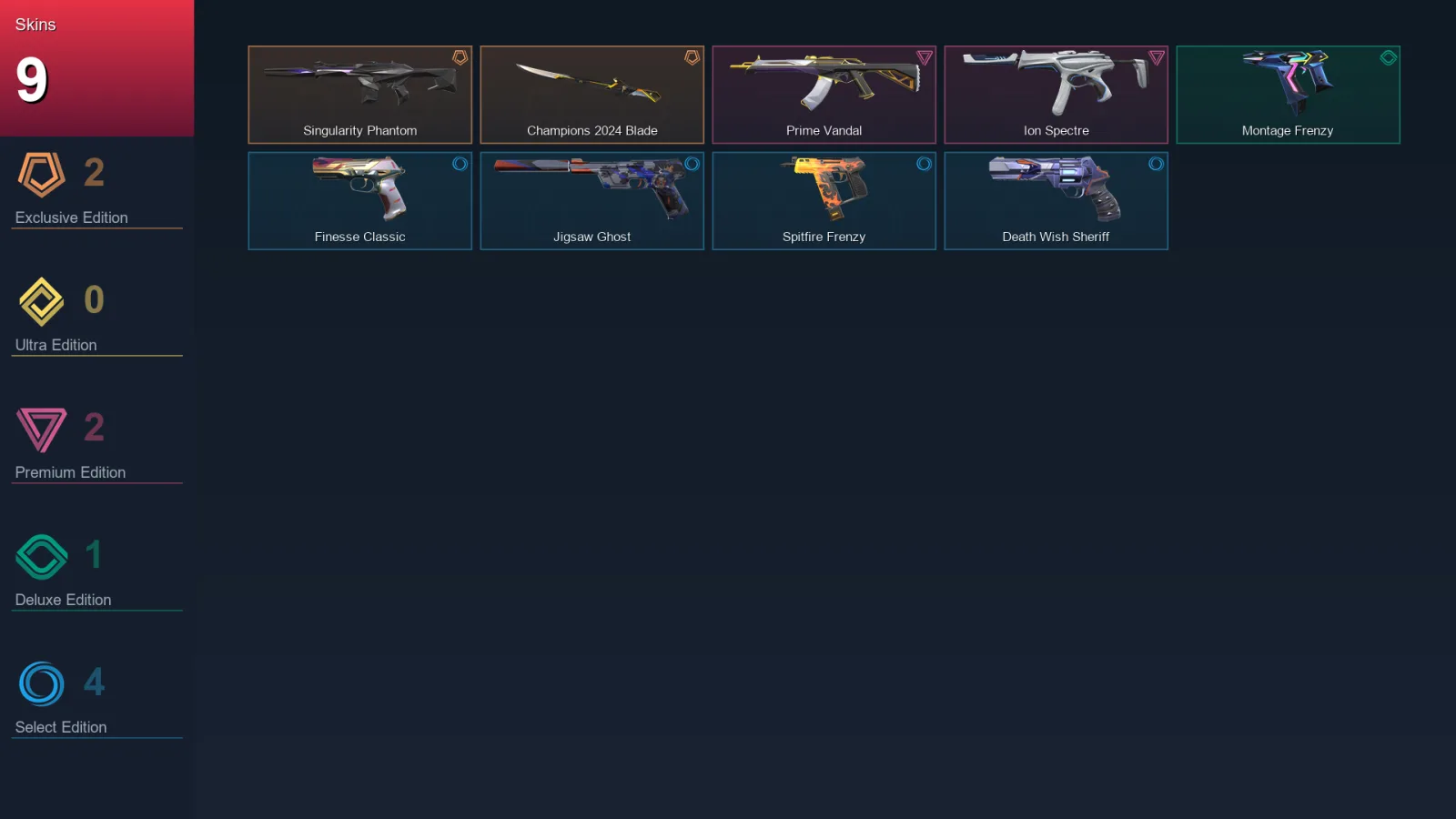 EU | Lv123 | Unranked | 9 Skin | 27 Agent | 59 Buddy