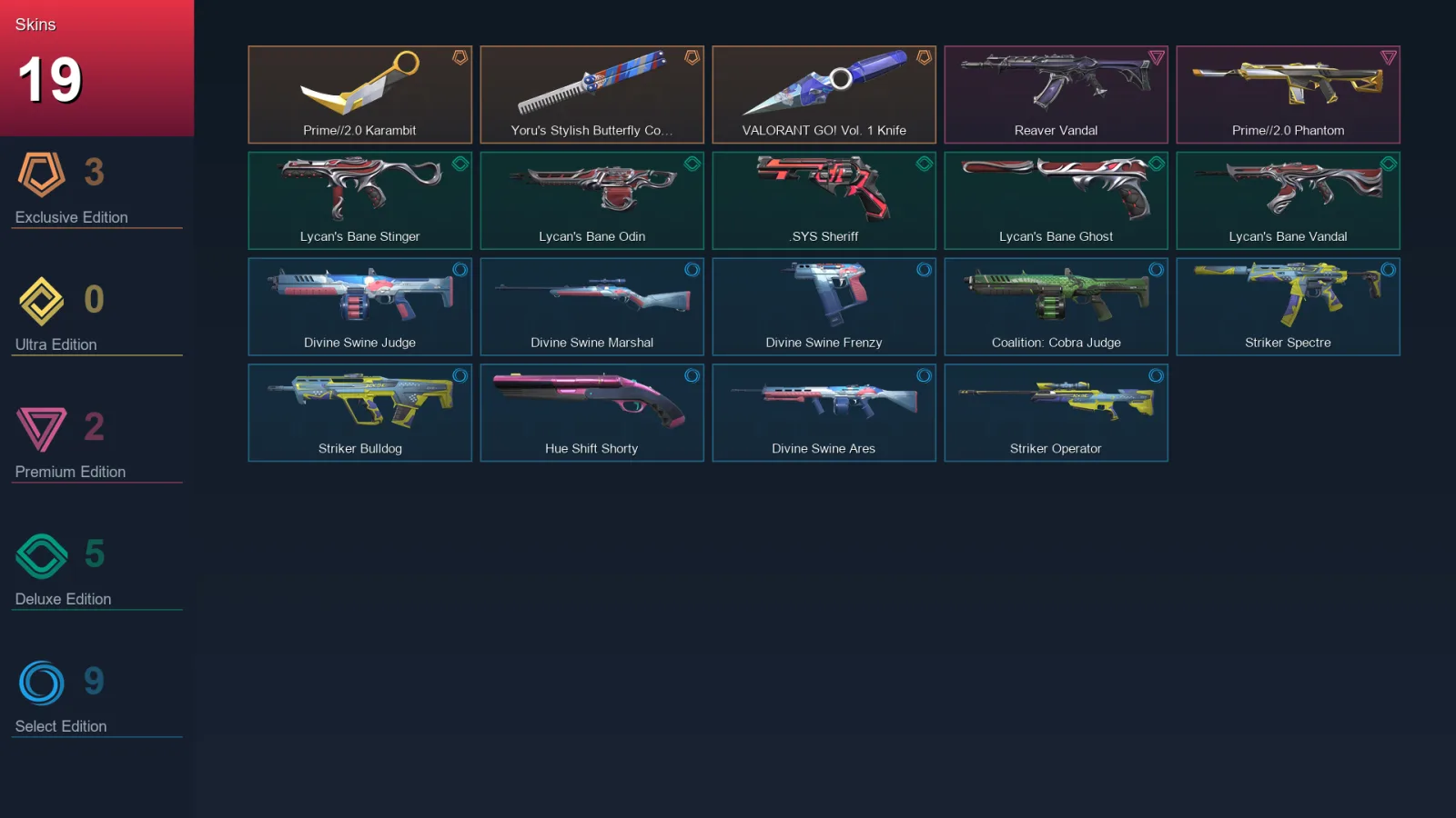 EU | Lv30 | Unranked | 19 Skin | 12 Agent | 17 Buddy