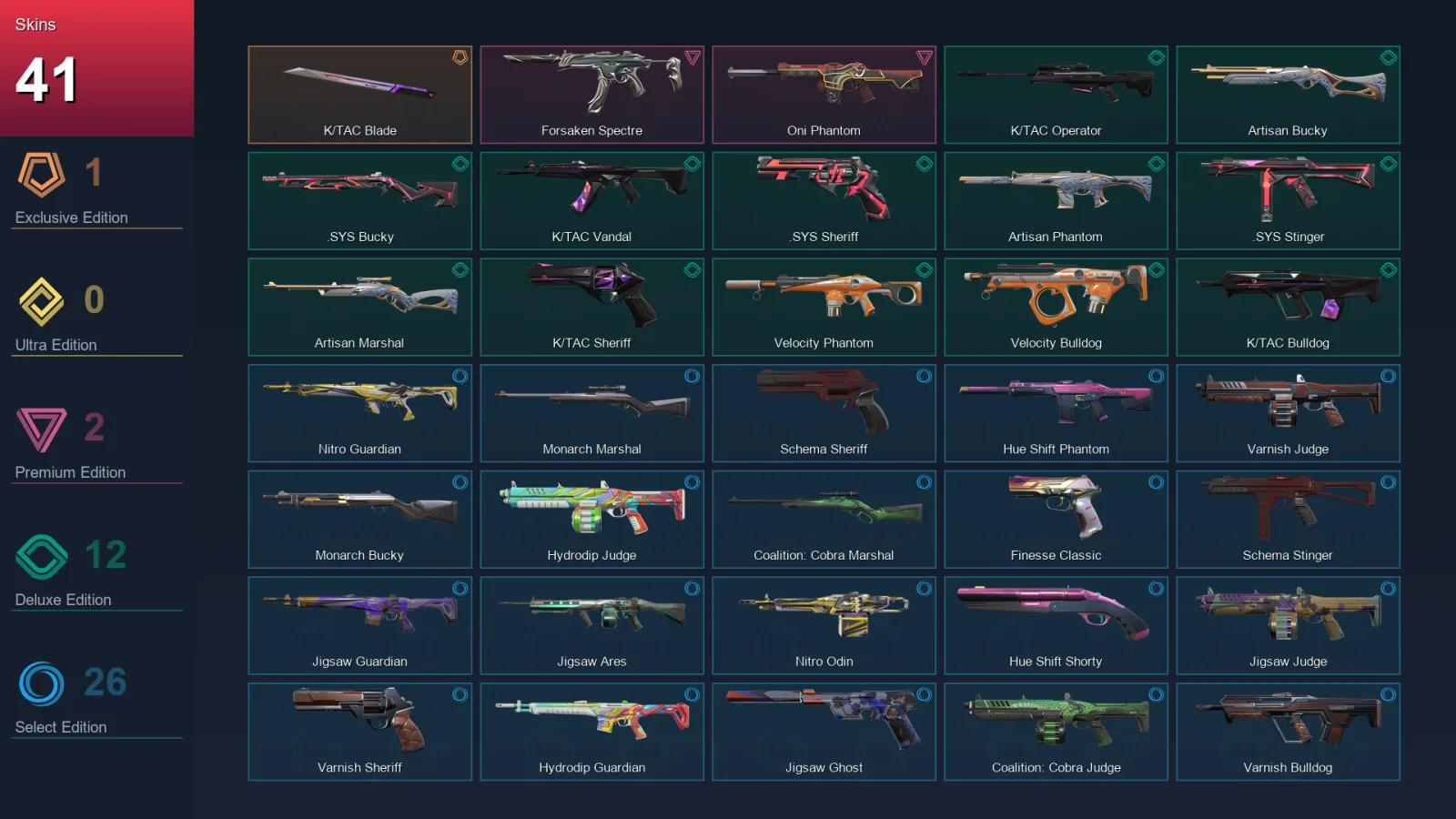 AP | Lv83 | Unranked | 41 Skin | 19 Agent | 48 Buddy — Valorant account