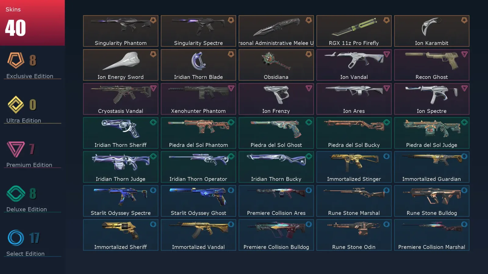 [Valorant] | EU | Level 58 | 19 Agents | 40 Skins — Valorant account