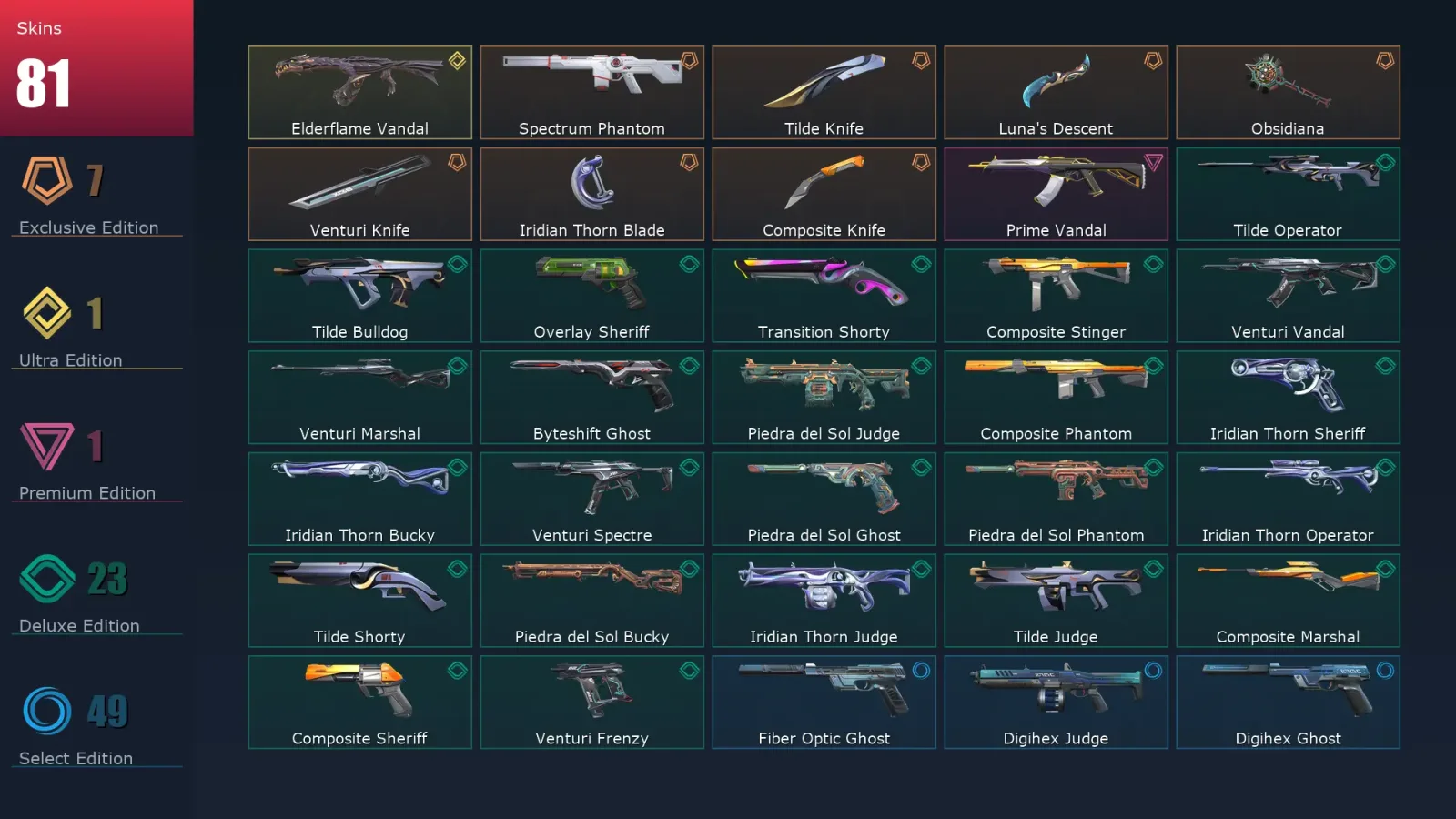 [Valorant] | EU | Level 325 | 27 Agents | 81 Skins — Valorant account