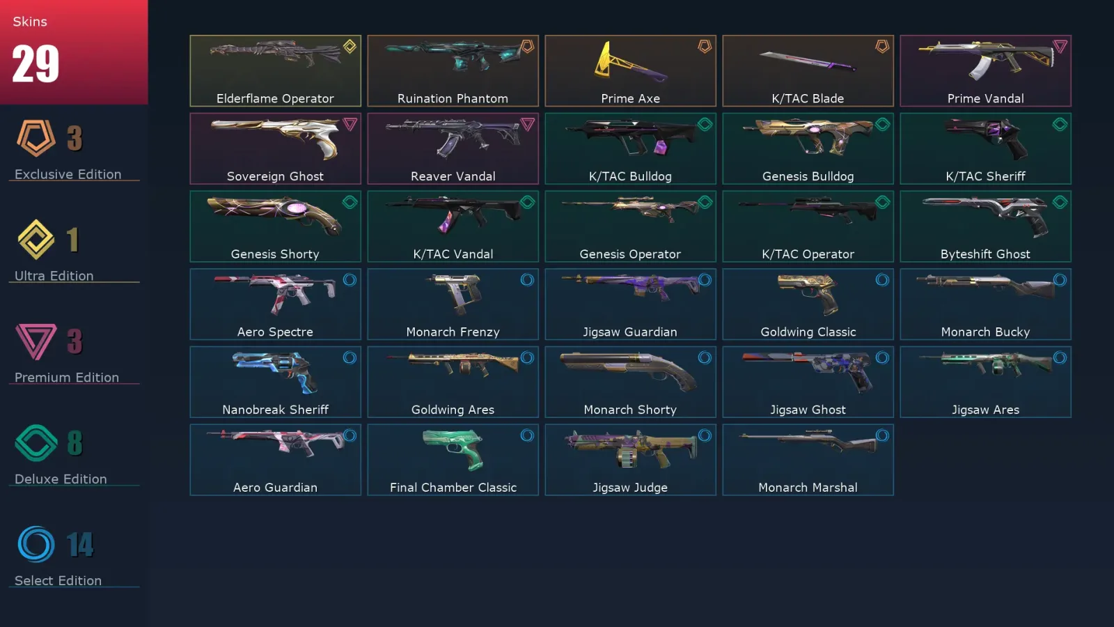 [Valorant] | EU | Level 164 | 27 Agents | 29 Skins — Valorant account