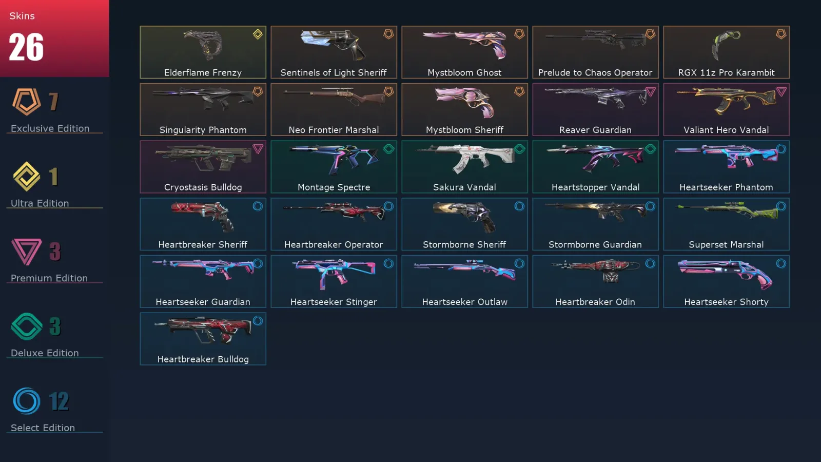 [Valorant] | EU | Level 31 | 12 Agents | 26 Skins — Valorant account