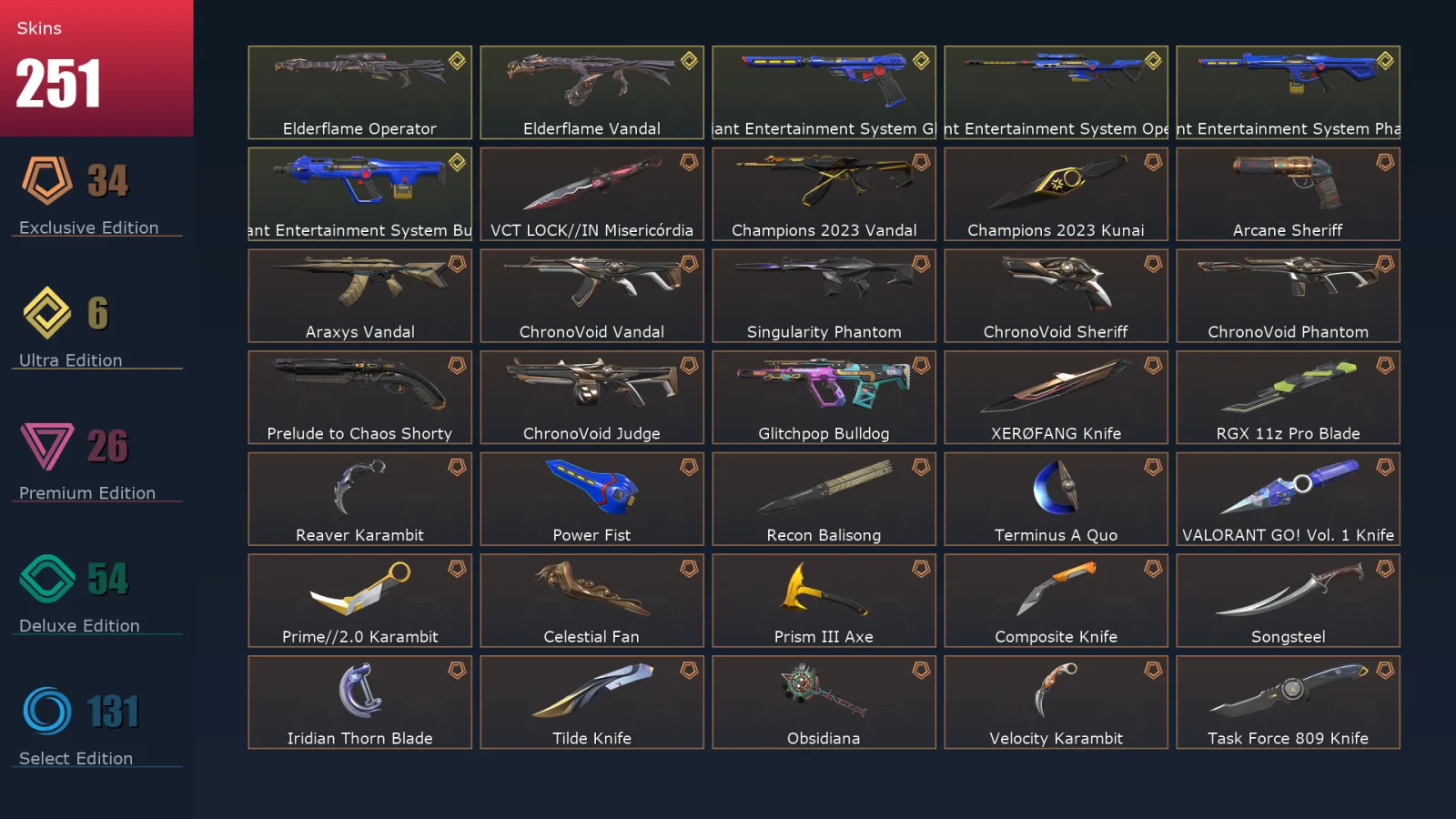 [Valorant] | EU | Level 473 | 28 Agents | 251 Skins