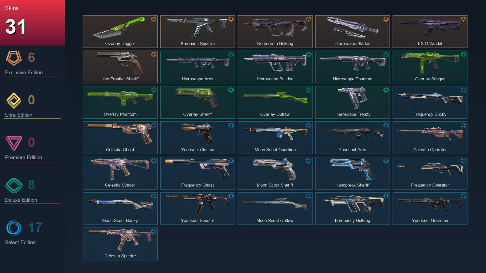 EU | Lv107 | Unranked | 31 Skin | 27 Agent | 47 Buddy — Valorant account
