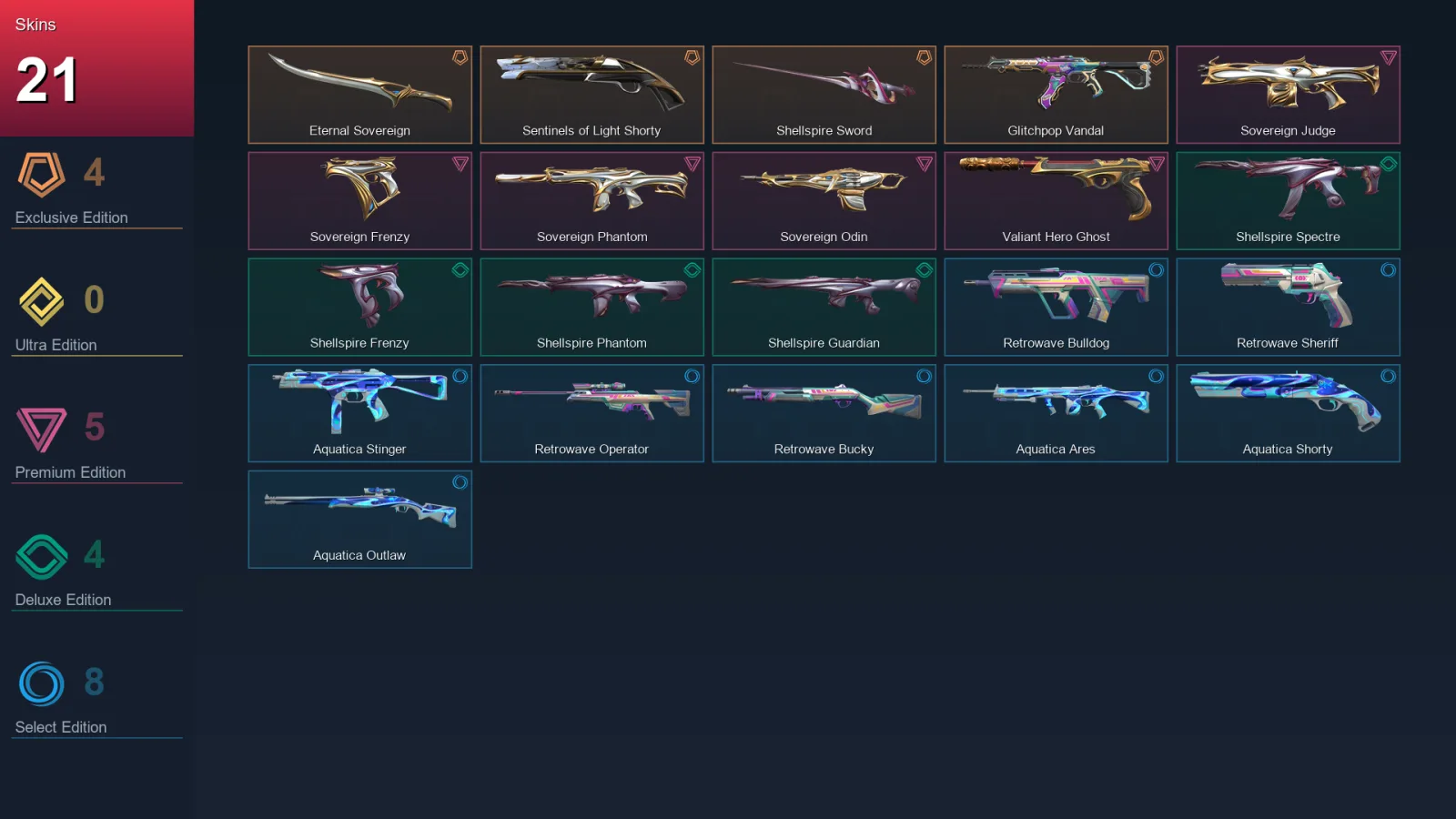 EU | Lv39 | Unranked | 21 Skin | 11 Agent | 25 Buddy