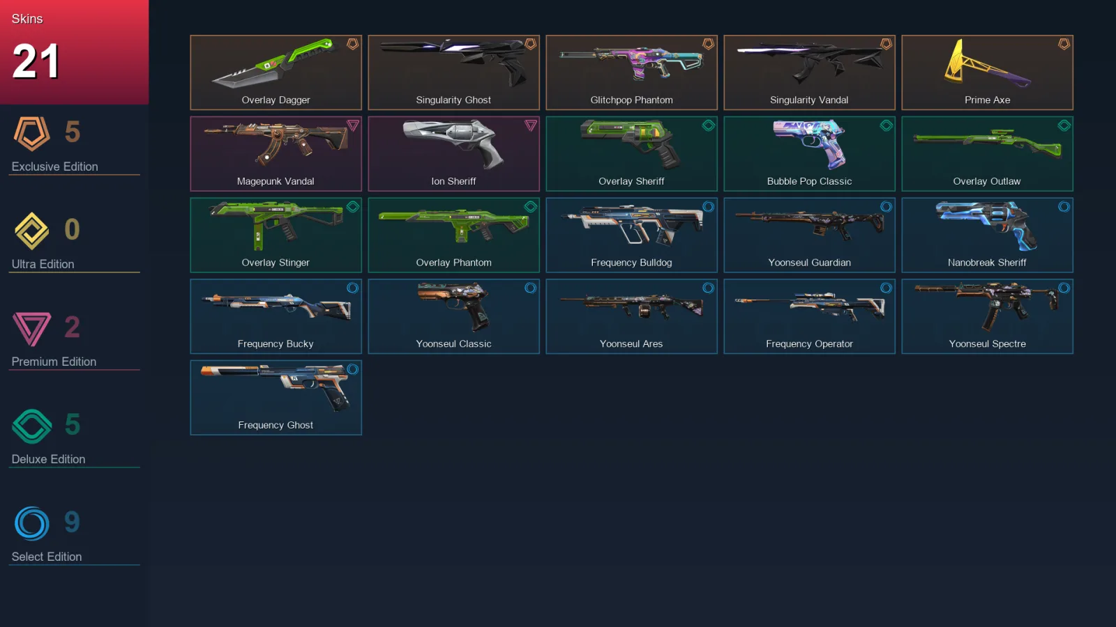 AP | Lv68 | Unranked | 21 Skin | 22 Agent | 28 Buddy