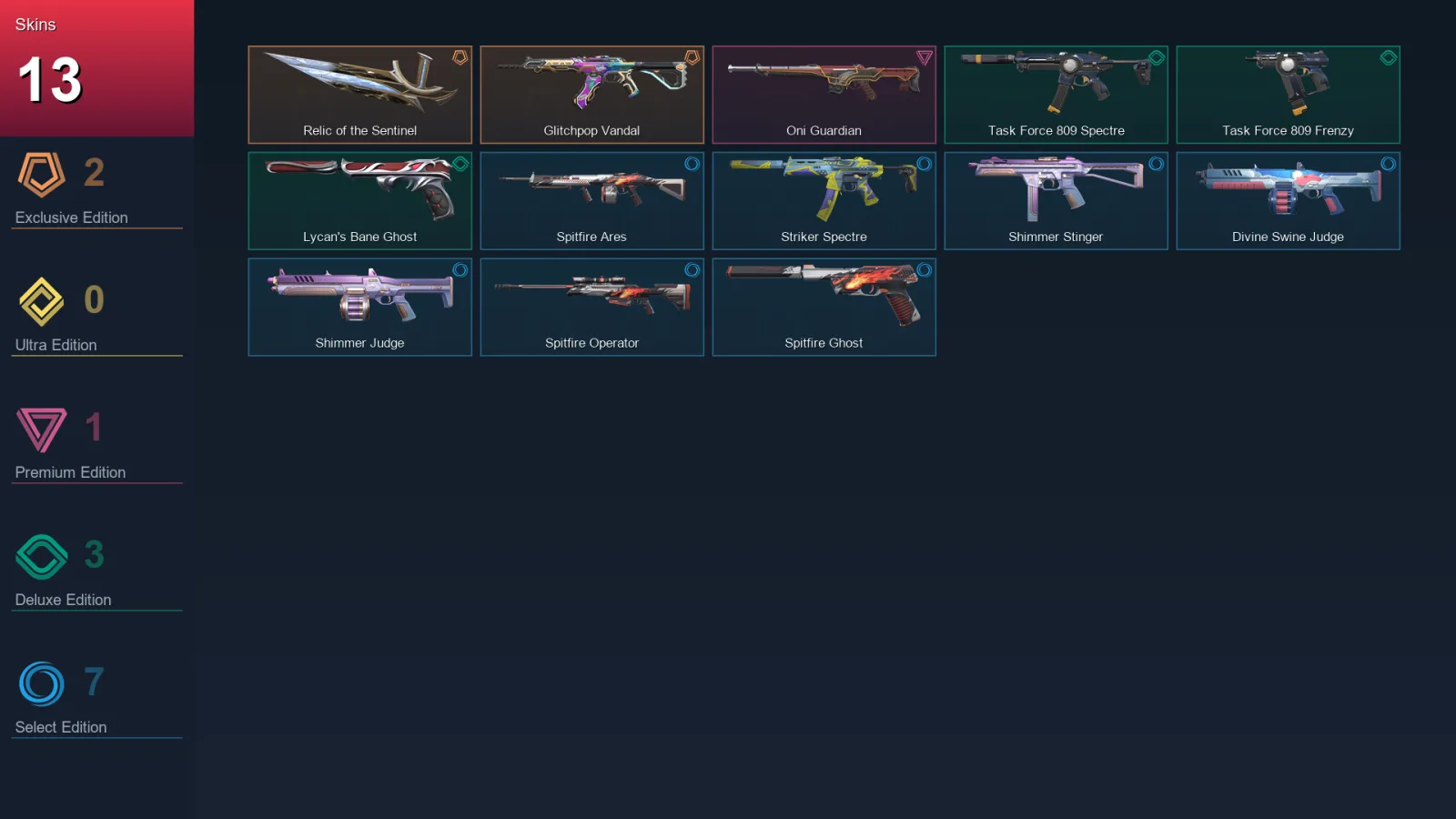 AP | Lv35 | Unranked | 13 Skin | 11 Agent | 19 Buddy