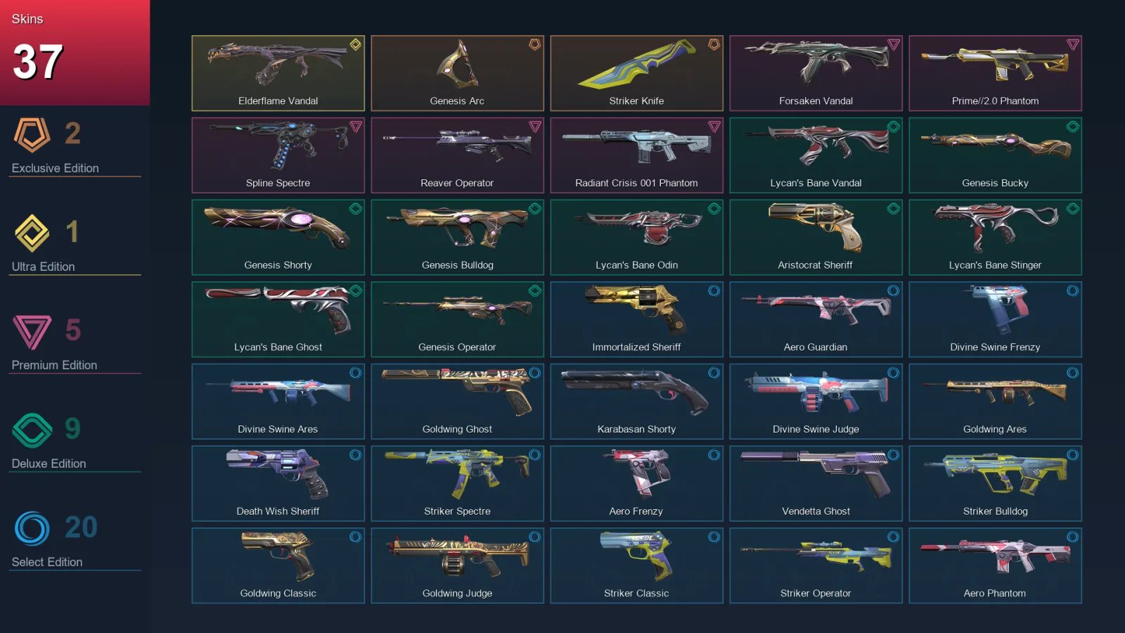 AP | Lv95 | Unranked | 37 Skin | 21 Agent | 49 Buddy