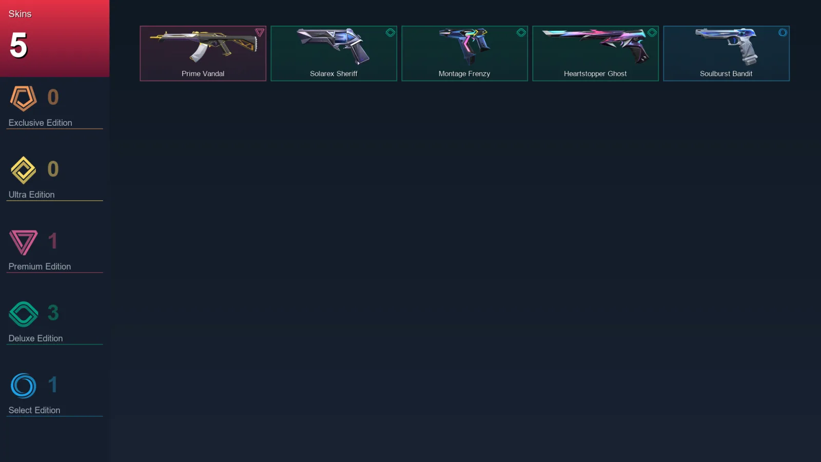 AP | Lv69 | Unranked | 5 Skin | 21 Agent | 26 Buddy