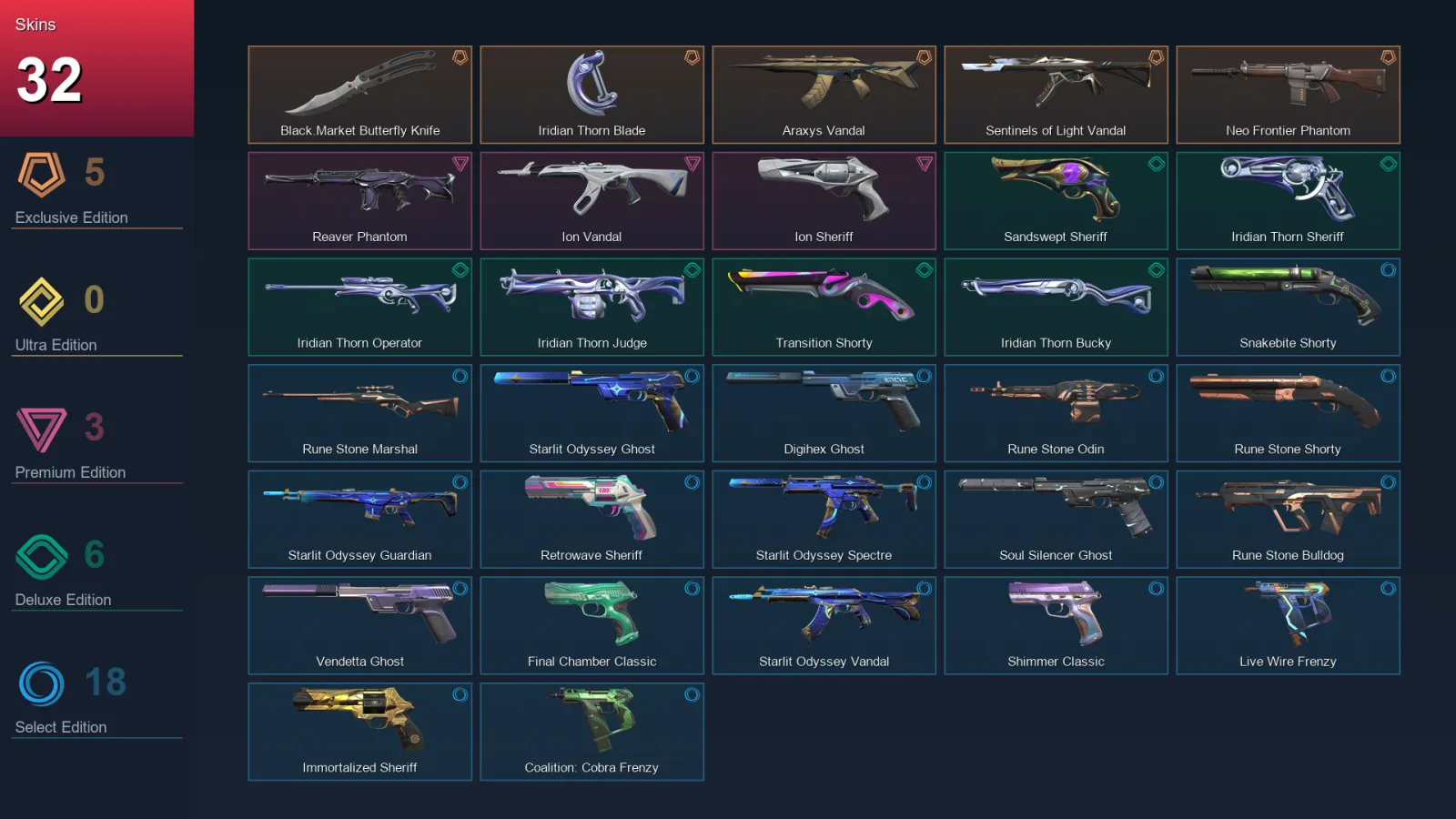 EU | Lv211 | Unranked | 32 Skin | 25 Agent | 85 Buddy