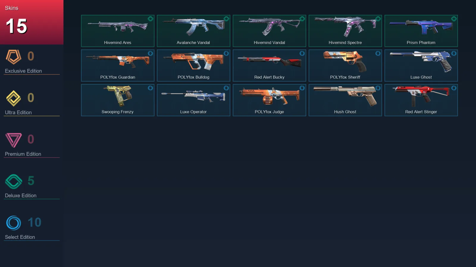 EU | Lv55 | Unranked | 15 Skin | 11 Agent | 38 Buddy