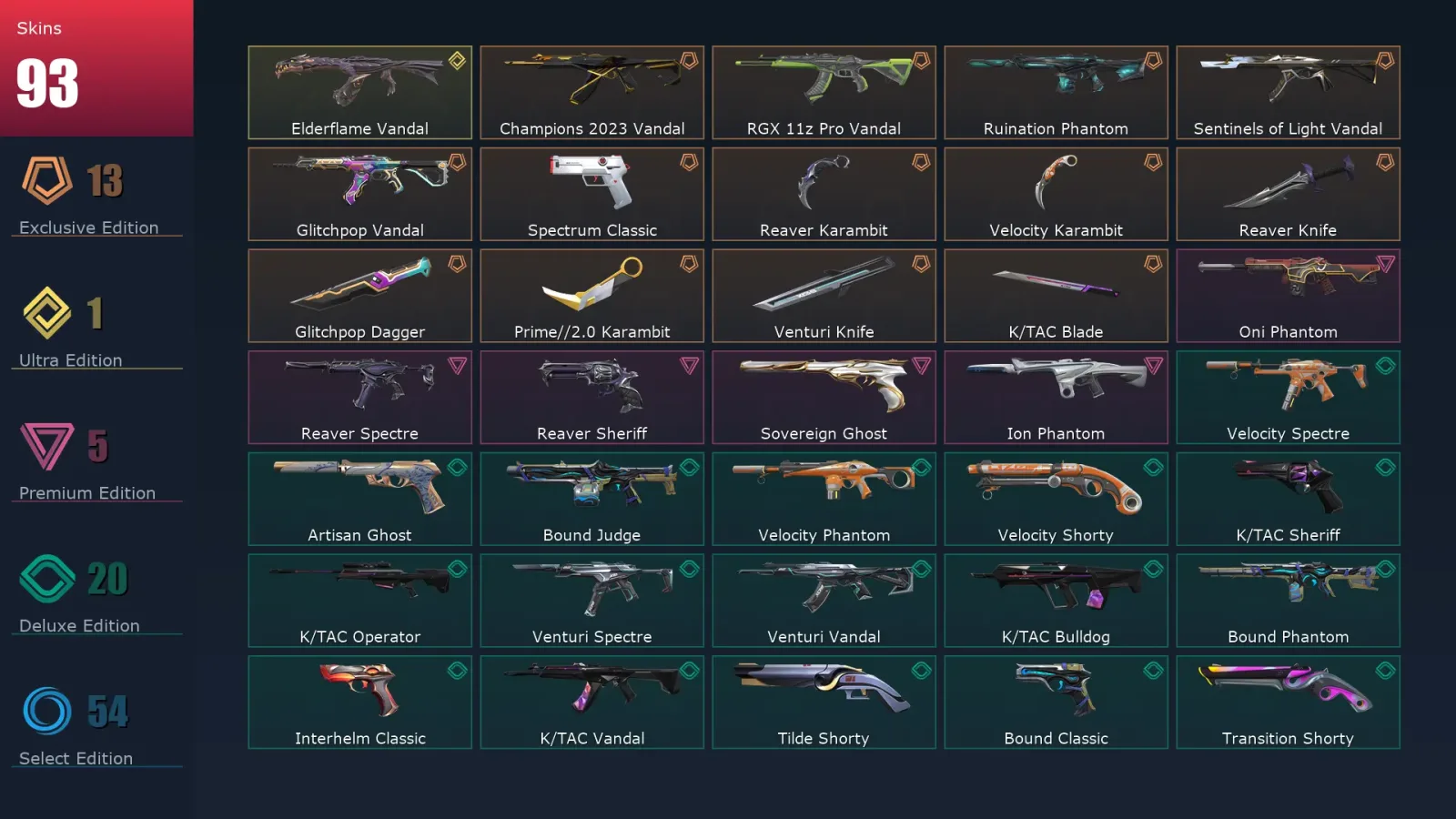 [Valorant] | EU | Level 401 | 28 Agents | 93 Skins — Valorant account
